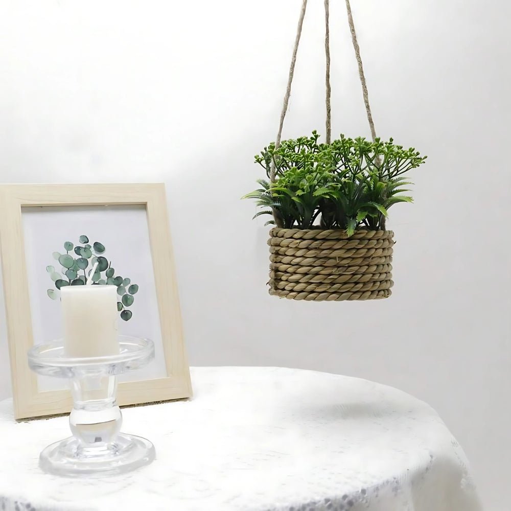 Virelle Maison - Plante suspendue artificielle en panier tressé | Virelle Maison