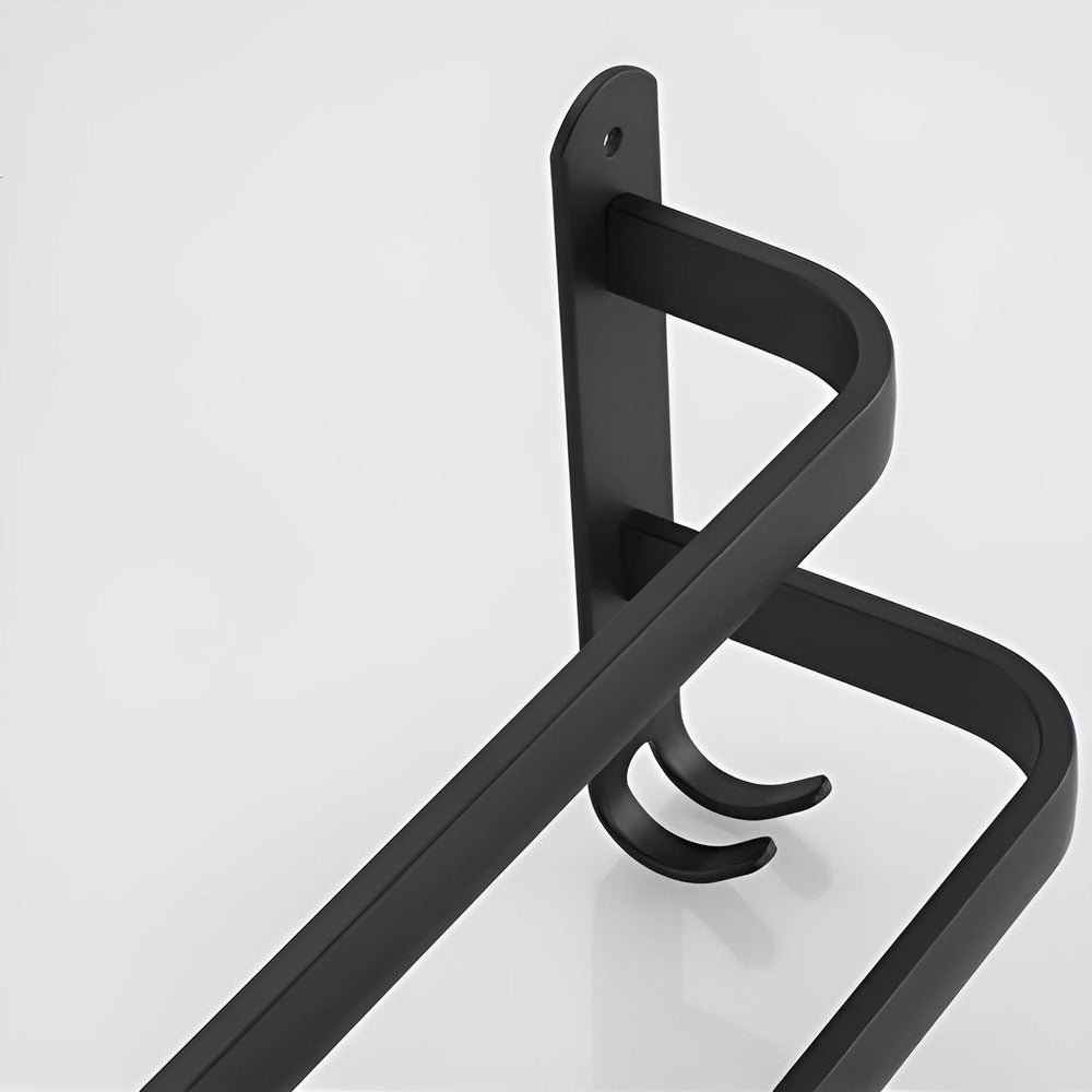 Virelle Maison - Porte - serviettes mural en aluminium noir à design gain de place | Virelle Maison
