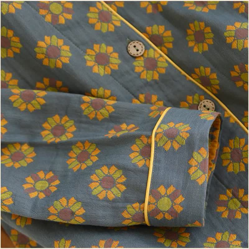Virelle Maison - Pyjama en coton à motif tournesol pour homme et femme | Virelle Maison