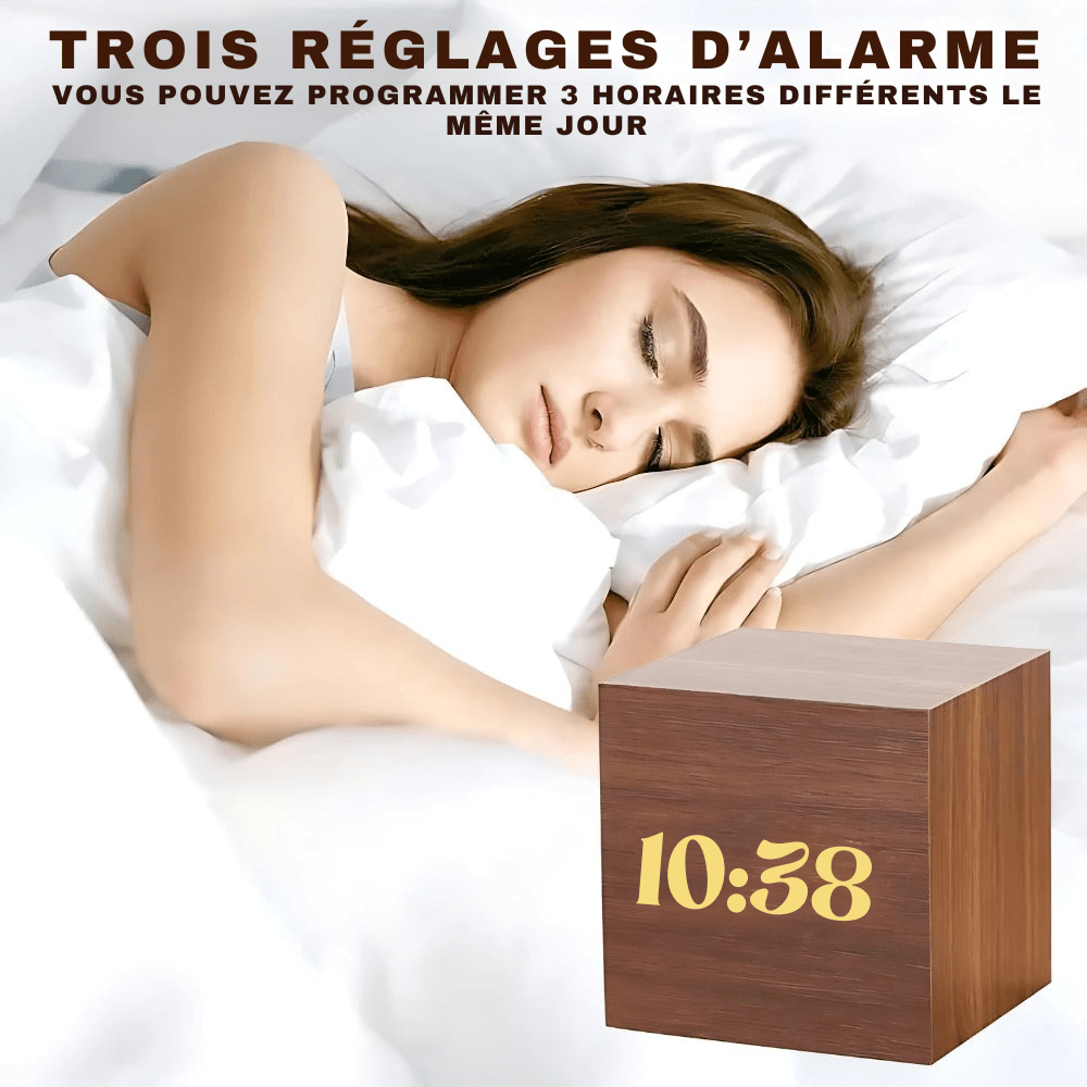 Virelle Maison - Réveil LED en bois minimaliste avec affichage numérique | Virelle Maison