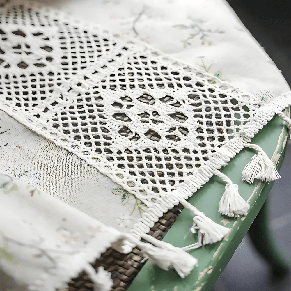 Virelle Maison - Rideau en dentelle florale semi - occultant patchwork