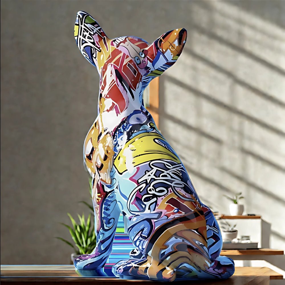 Virelle Maison - Sculpture décorative chihuahua style street art en résine