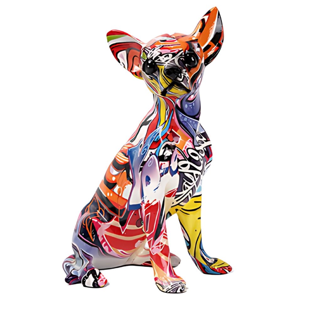 Virelle Maison - Sculpture décorative chihuahua style street art en résine