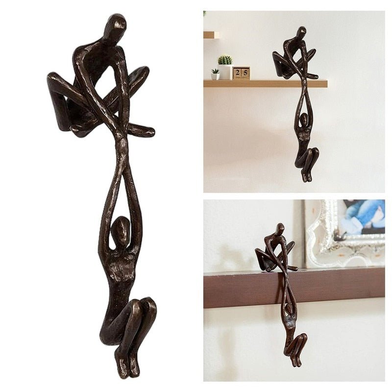 Virelle Maison - Sculpture décorative cœurs enlacés en résine | Virelle Maison