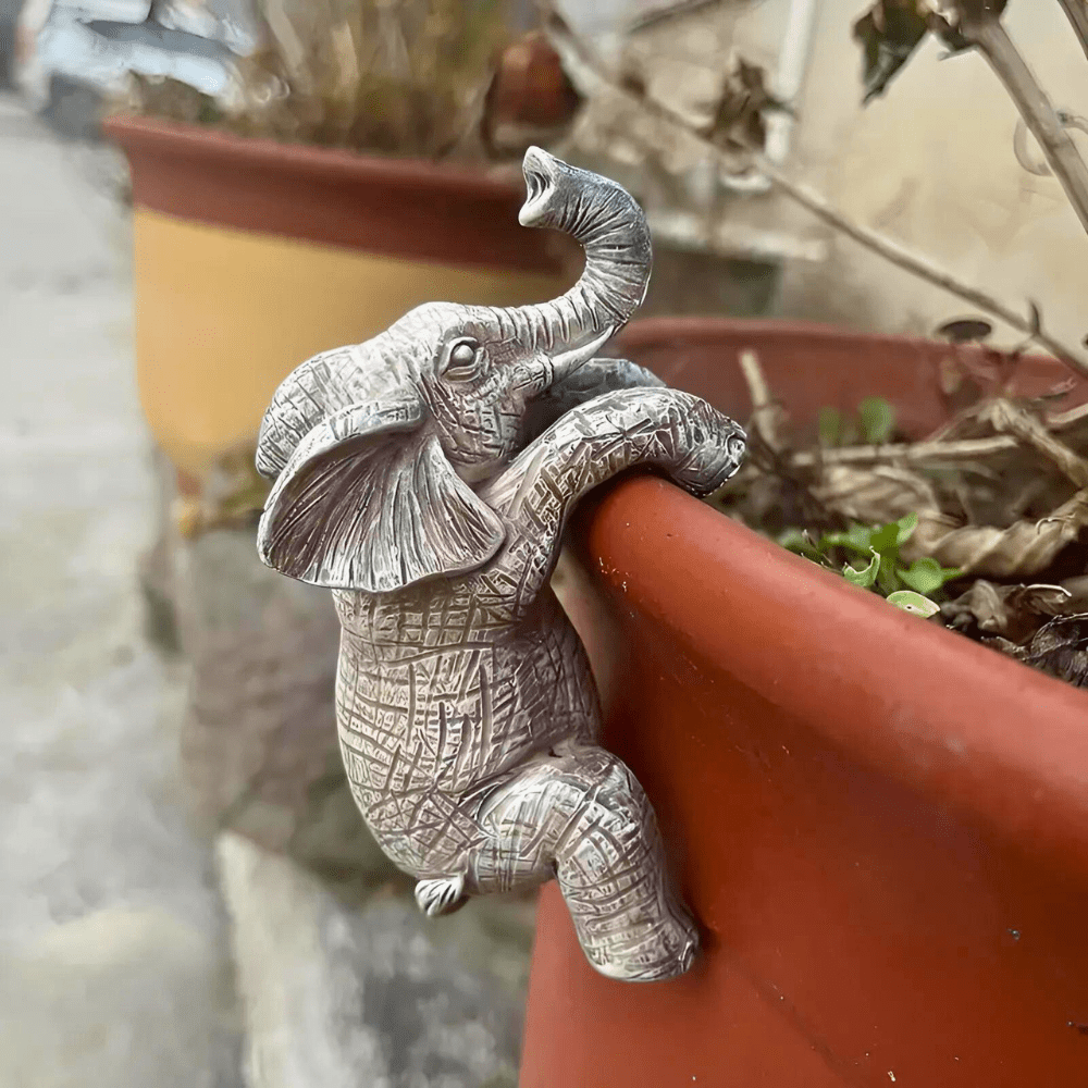 Virelle Maison - Sculpture décorative éléphant grimpeur en résine