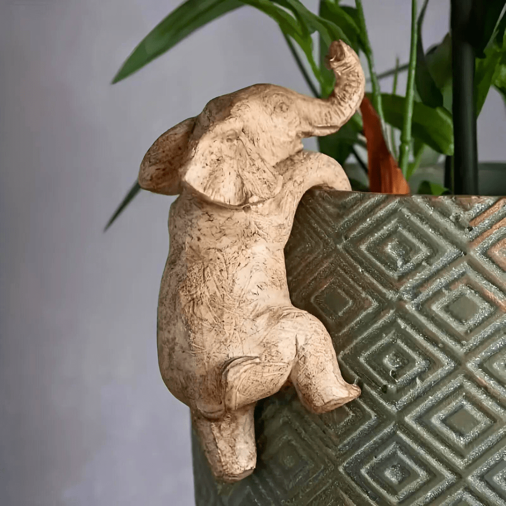 Virelle Maison - Sculpture décorative éléphant grimpeur en résine