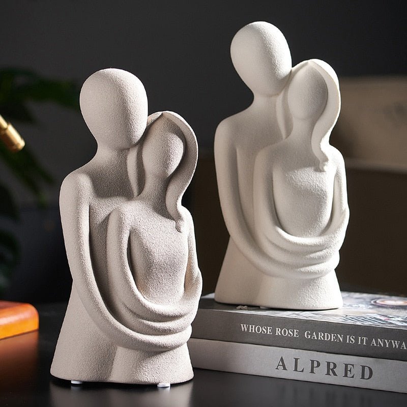 Virelle Maison - Sculpture décorative en céramique blanche aux lignes abstraites | Virelle Maison