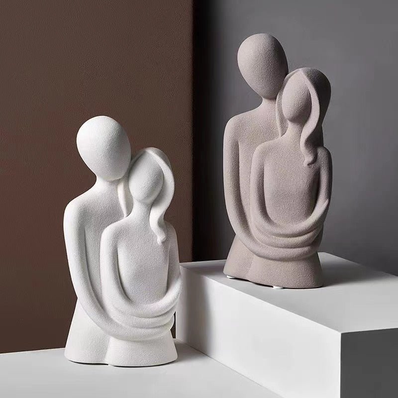 Virelle Maison - Sculpture décorative en céramique blanche aux lignes abstraites | Virelle Maison