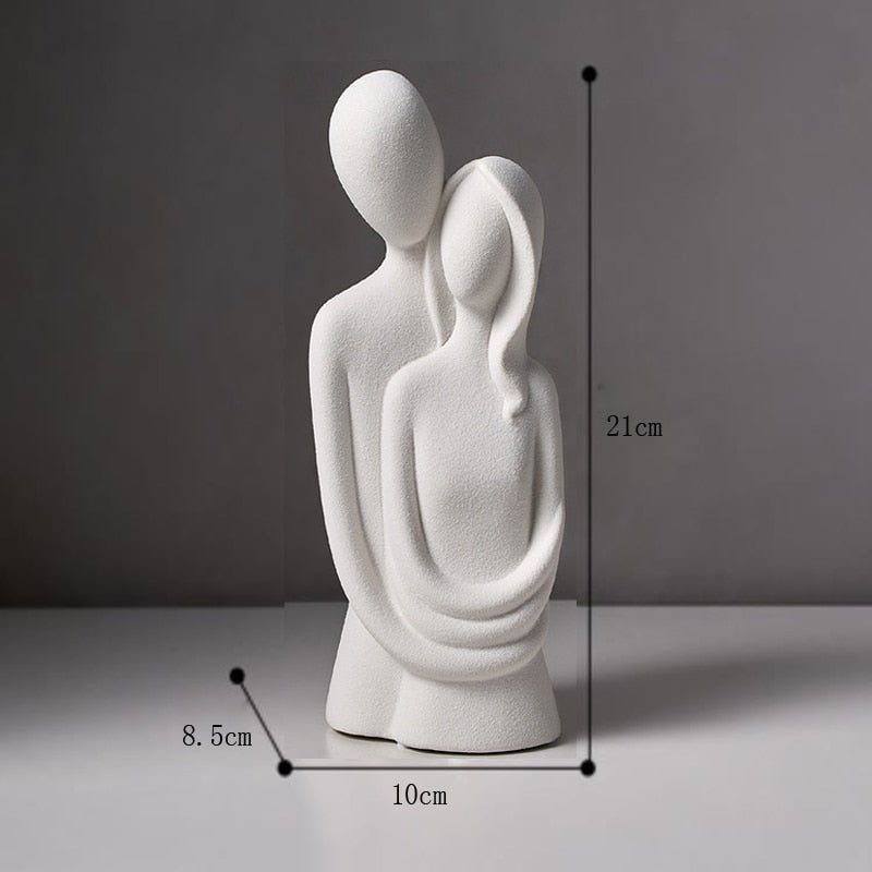 Virelle Maison - Sculpture décorative en céramique blanche aux lignes abstraites | Virelle Maison