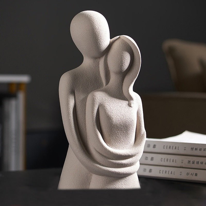 Virelle Maison - Sculpture décorative en céramique blanche aux lignes abstraites | Virelle Maison