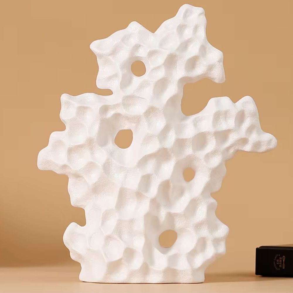 Virelle Maison - Sculpture décorative en céramique corail blanc