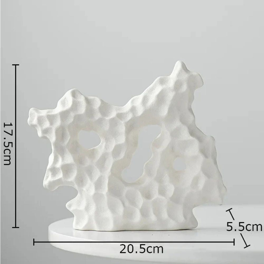 Virelle Maison - Sculpture décorative en céramique corail blanc