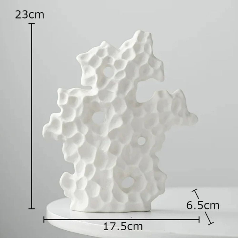 Virelle Maison - Sculpture décorative en céramique corail blanc
