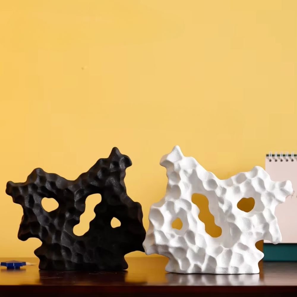 Virelle Maison - Sculpture décorative en céramique corail blanc