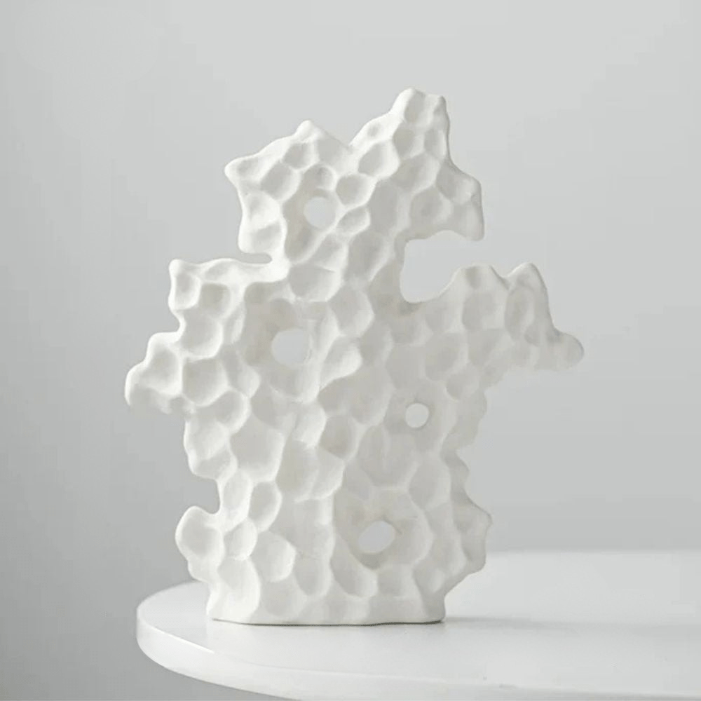 Virelle Maison - Sculpture décorative en céramique corail blanc