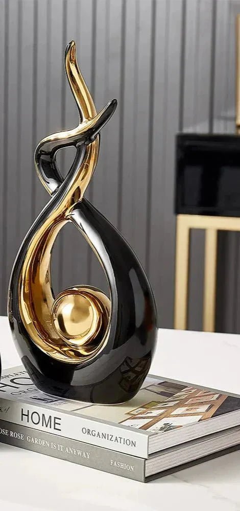 Virelle Maison - Sculpture décorative en céramique dorée | Virelle Maison