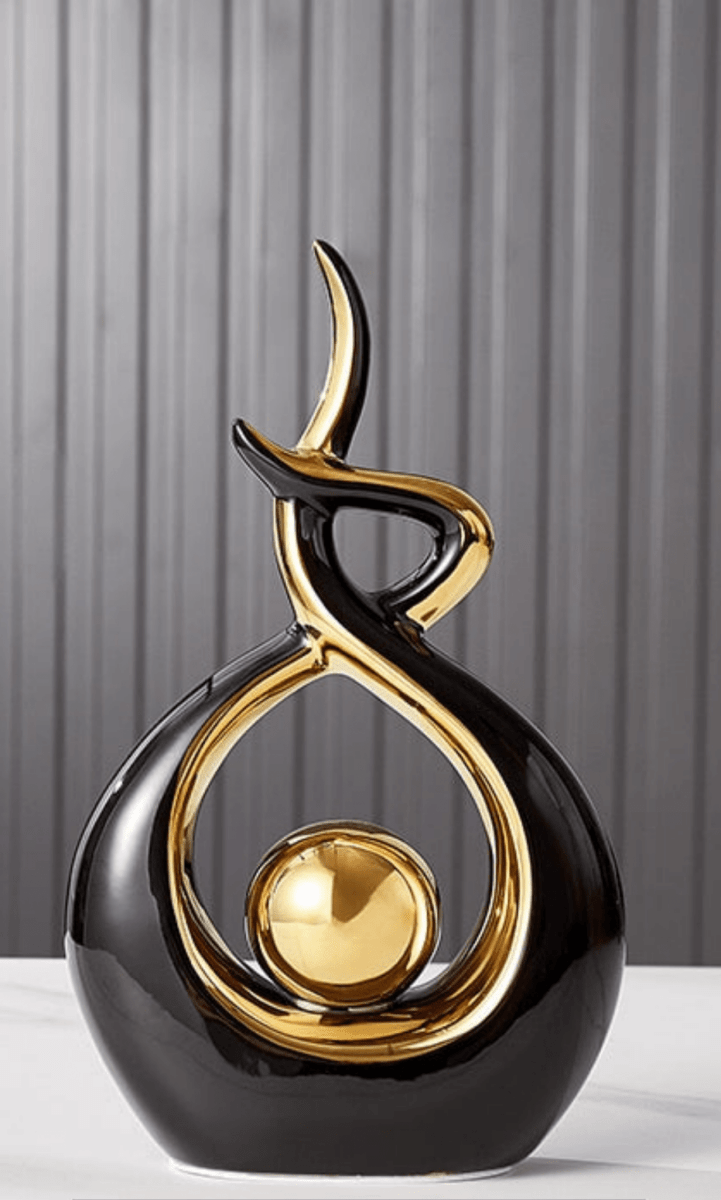 Virelle Maison - Sculpture décorative en céramique dorée | Virelle Maison