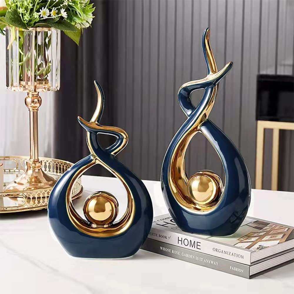 Virelle Maison - Sculpture décorative en céramique dorée | Virelle Maison