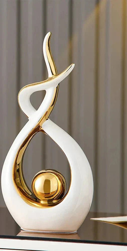 Virelle Maison - Sculpture décorative en céramique dorée | Virelle Maison