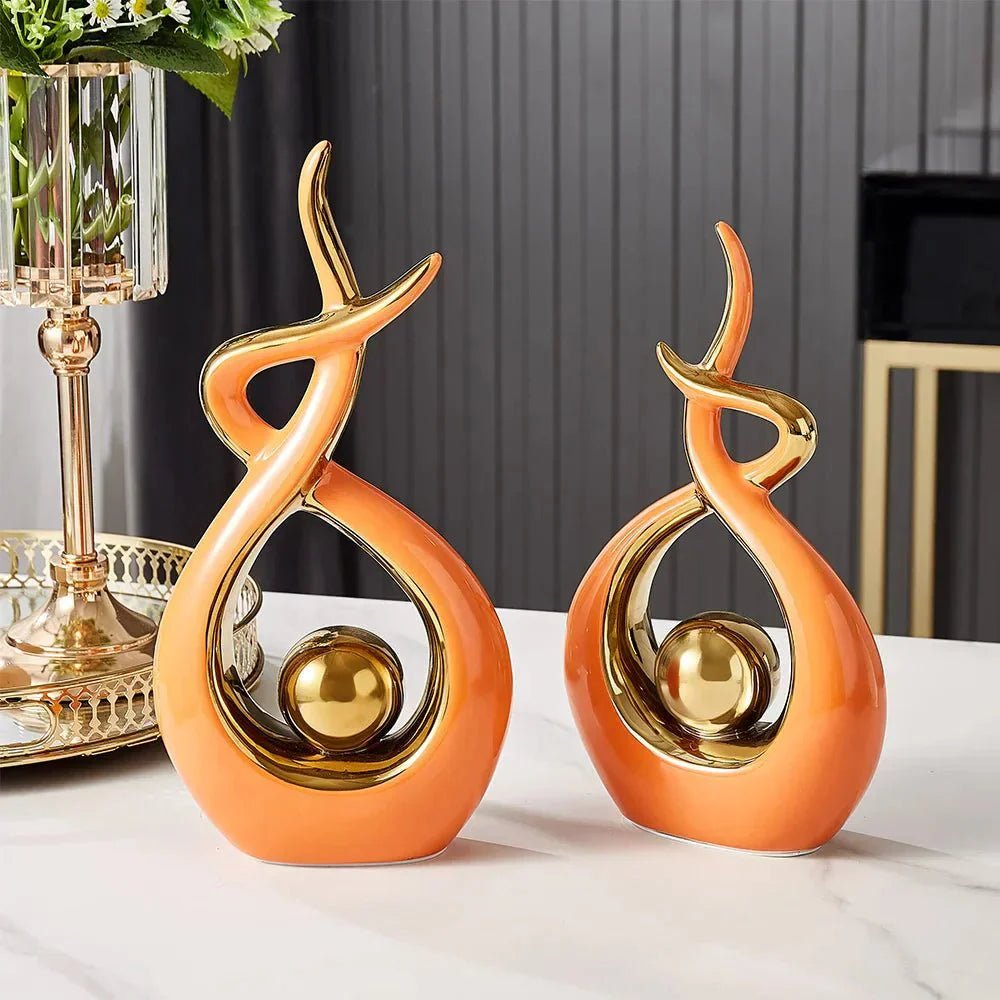 Virelle Maison - Sculpture décorative en céramique dorée | Virelle Maison