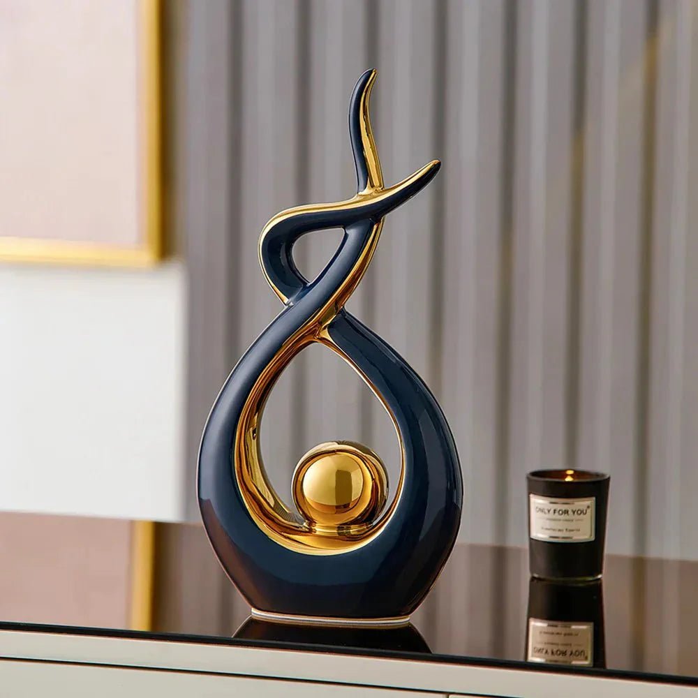 Virelle Maison - Sculpture décorative en céramique dorée | Virelle Maison