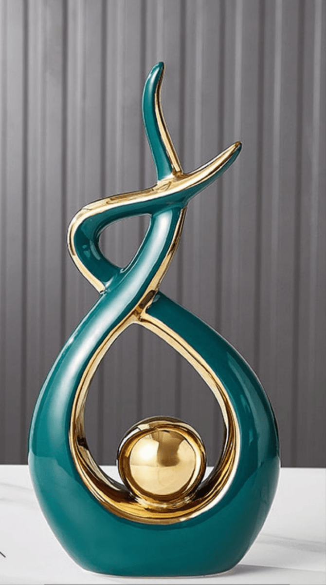 Virelle Maison - Sculpture décorative en céramique dorée | Virelle Maison