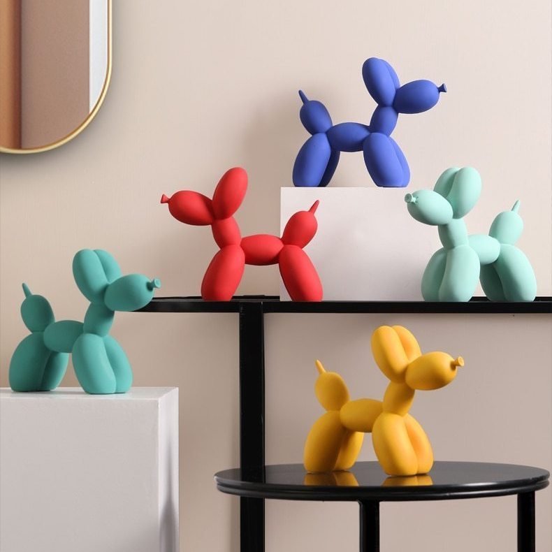 Virelle Maison - Sculpture décorative en résine finition lisse forme ballon chien | Virelle Maison
