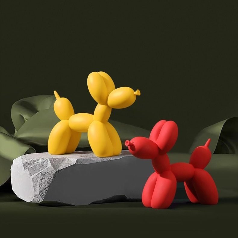 Virelle Maison - Sculpture décorative en résine finition lisse forme ballon chien | Virelle Maison