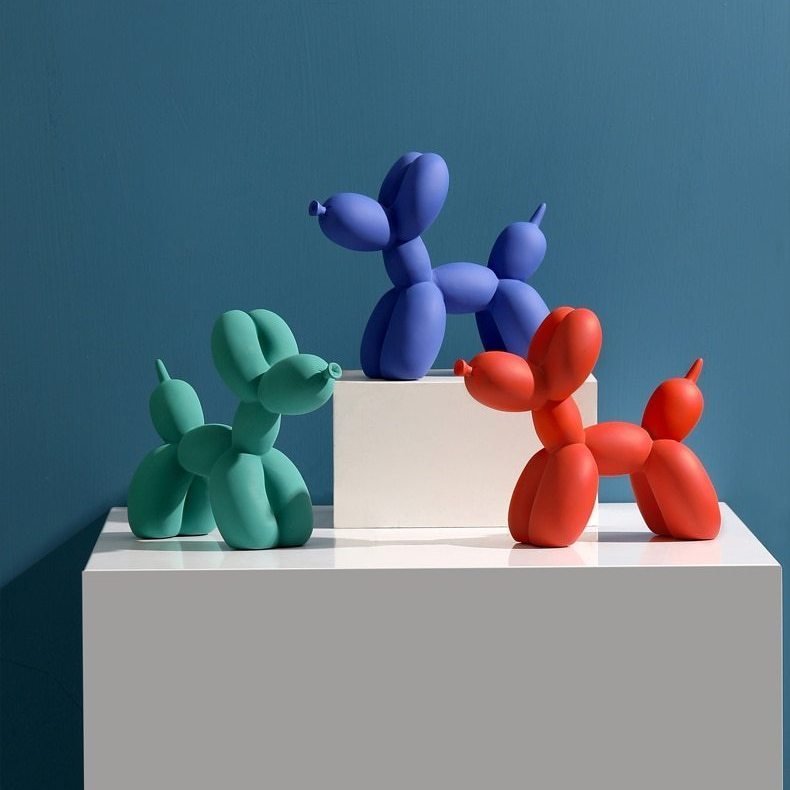 Virelle Maison - Sculpture décorative en résine finition lisse forme ballon chien | Virelle Maison