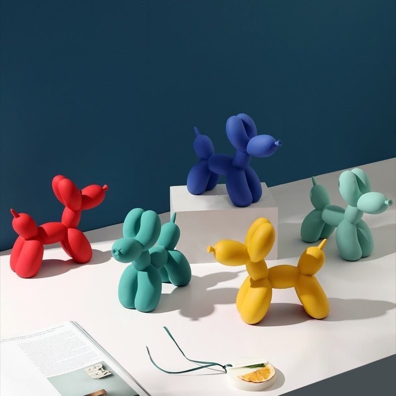 Virelle Maison - Sculpture décorative en résine finition lisse forme ballon chien | Virelle Maison