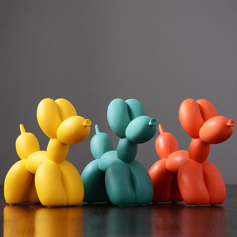Virelle Maison - Sculpture décorative en résine finition lisse forme ballon chien | Virelle Maison