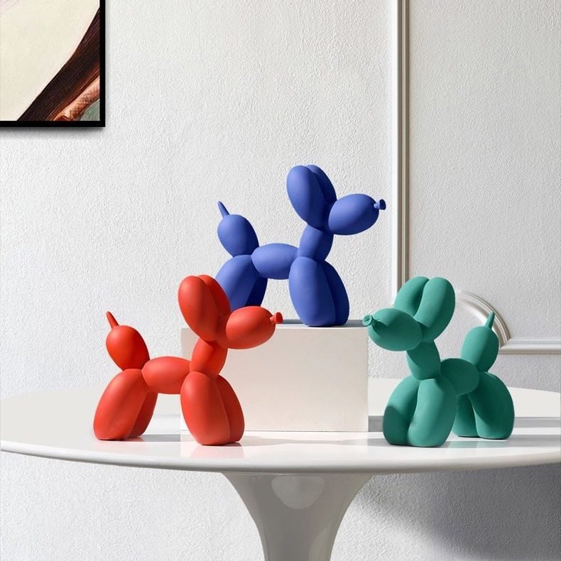 Virelle Maison - Sculpture décorative en résine finition lisse forme ballon chien | Virelle Maison