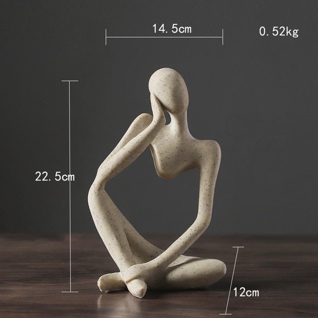 Virelle Maison - Sculpture décorative en résine mate inspiration pensée | Virelle Maison