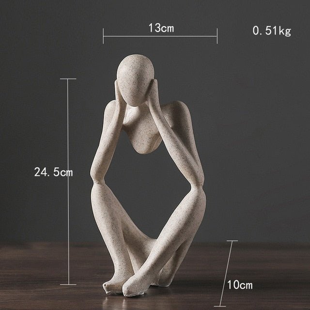 Virelle Maison - Sculpture décorative en résine mate inspiration pensée | Virelle Maison