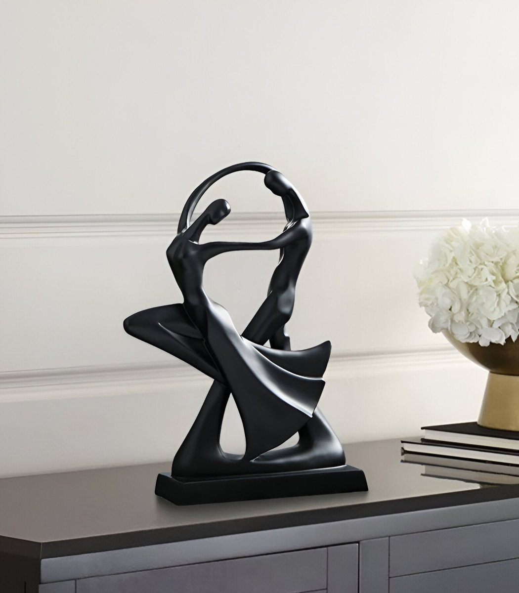 Virelle Maison - Sculpture décorative en résine noire et blanche contrastée | Virelle Maison