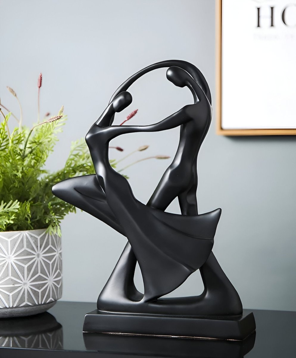 Virelle Maison - Sculpture décorative en résine noire et blanche contrastée | Virelle Maison