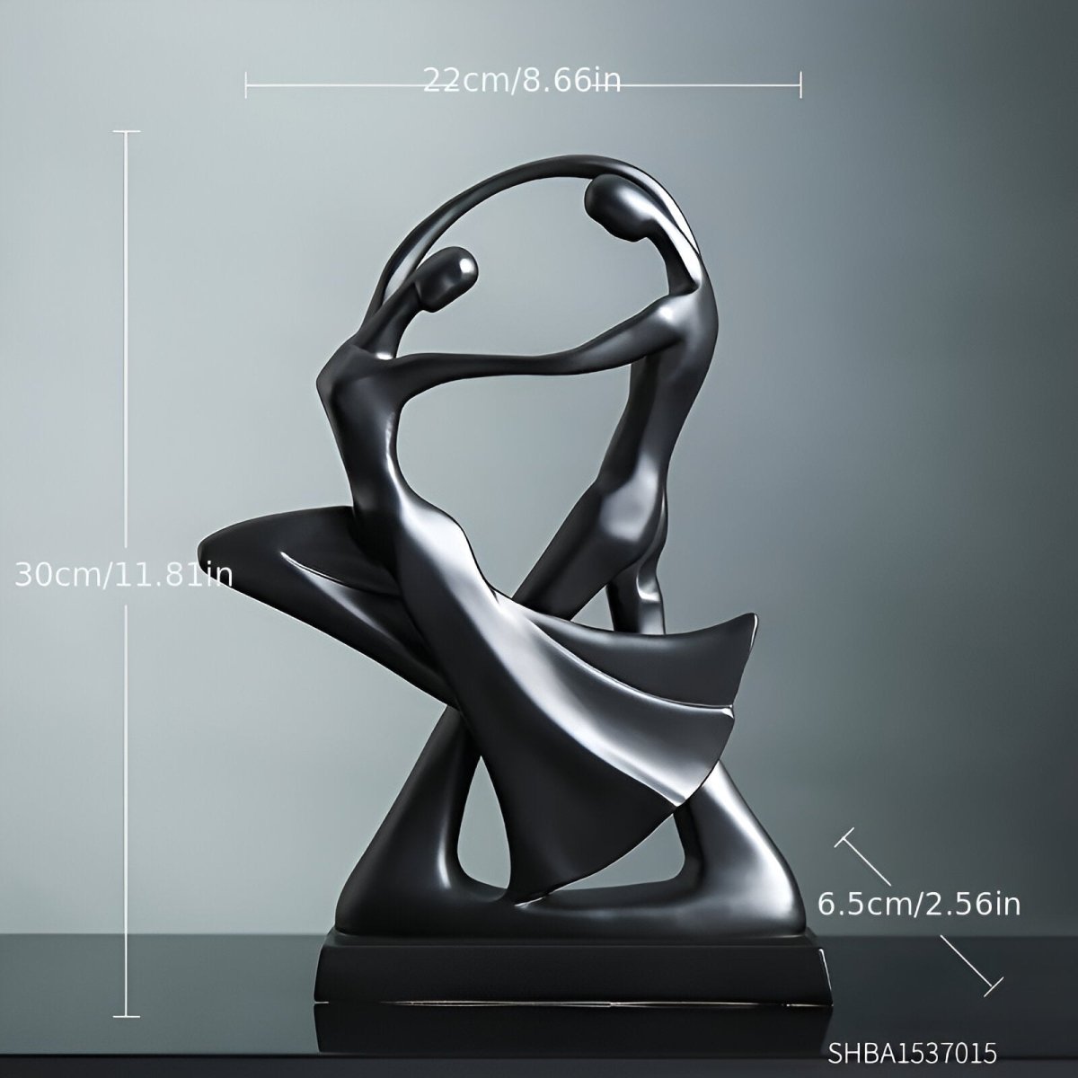 Virelle Maison - Sculpture décorative en résine noire et blanche contrastée | Virelle Maison