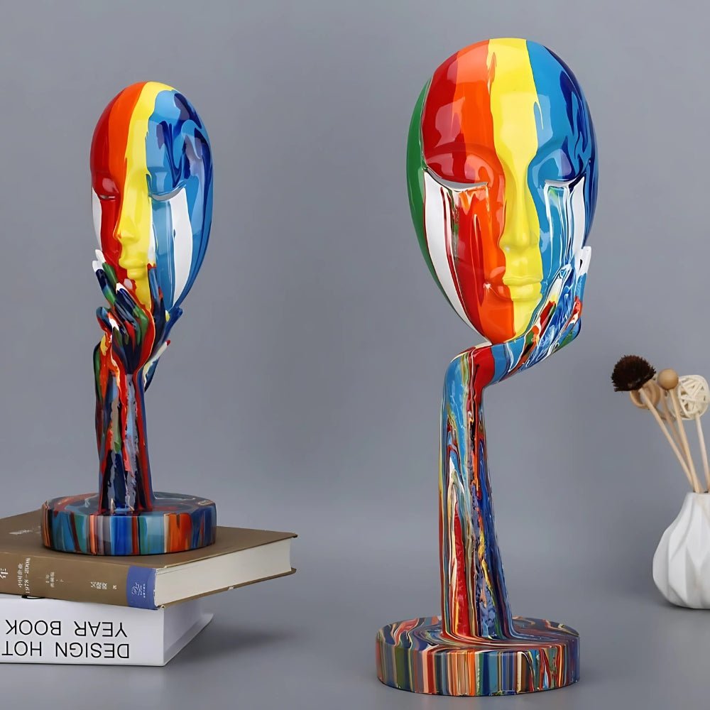 Virelle Maison - Sculpture décorative femme penseuse aux couleurs vives | Virelle Maison