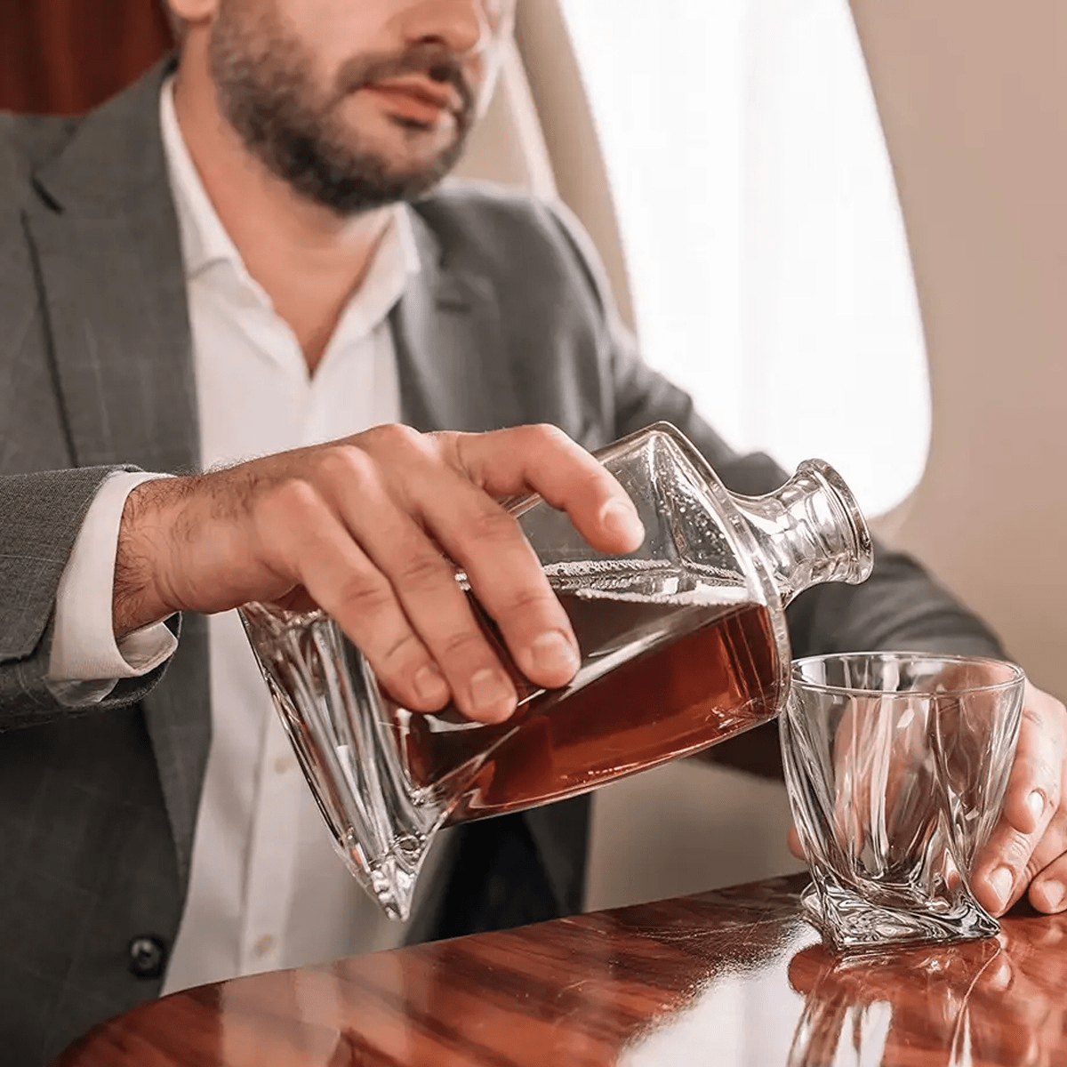 Virelle Maison - Service à whisky en verre cristallin – Carafe et pierres rafraîchissantes | Virelle Maison