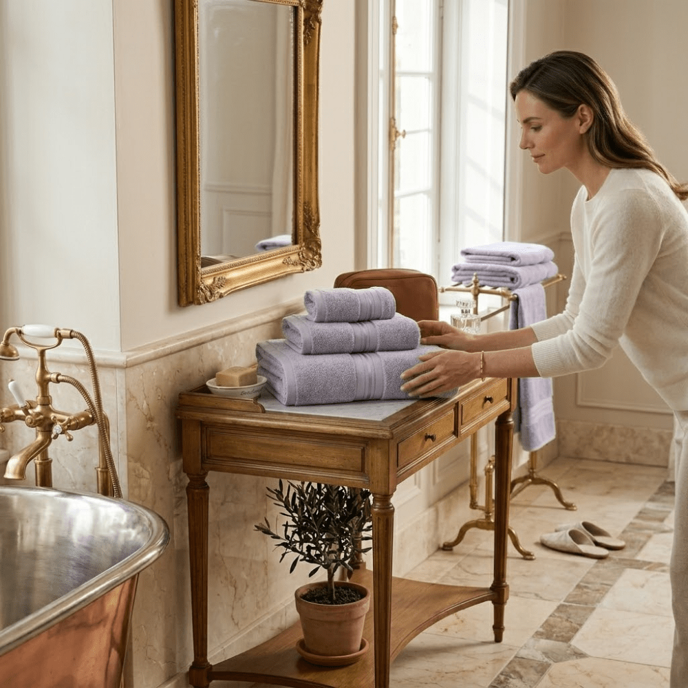 Virelle Maison - Serviette de bain en coton égyptien – Lot doux et absorbant | Virelle Maison