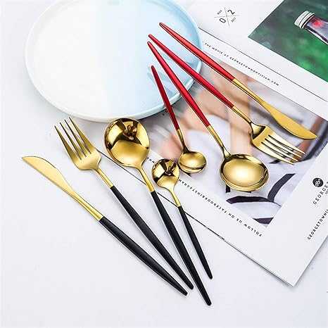 Virelle Maison - Set de couverts 4 pièces en acier inoxydable coloré | Virelle Maison
