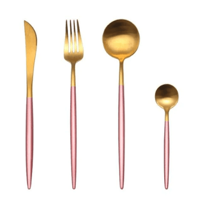 Virelle Maison - Set de couverts 4 pièces en acier inoxydable coloré | Virelle Maison