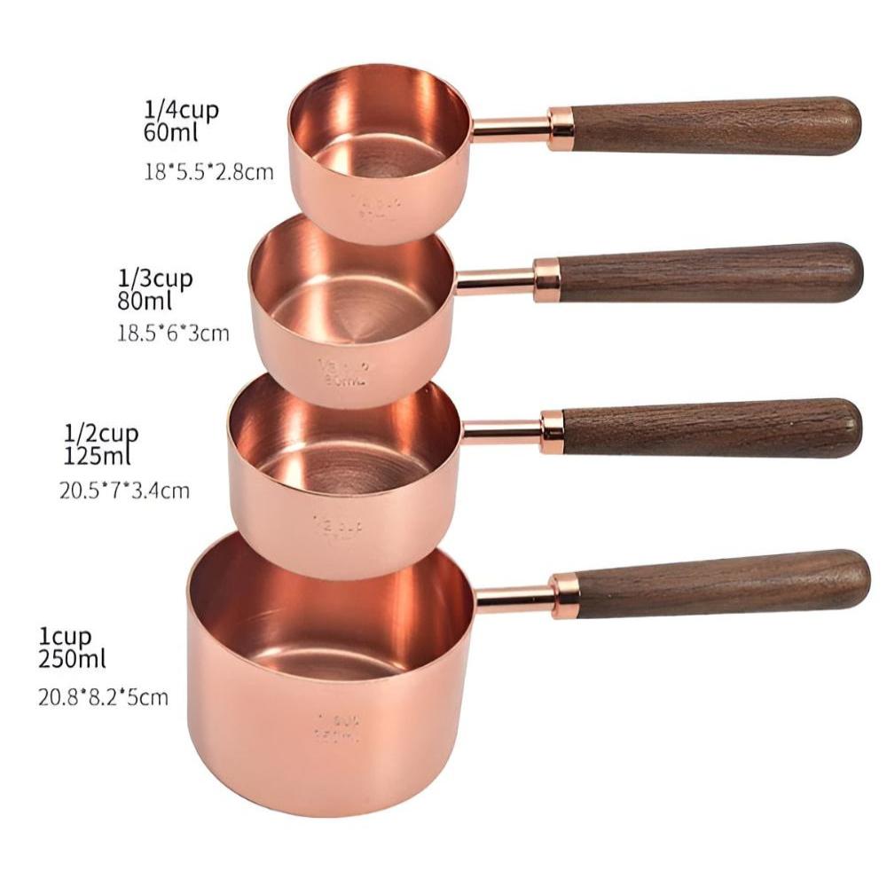 Virelle Maison - Set doseurs acier cuivré & noyer | Virelle Maison