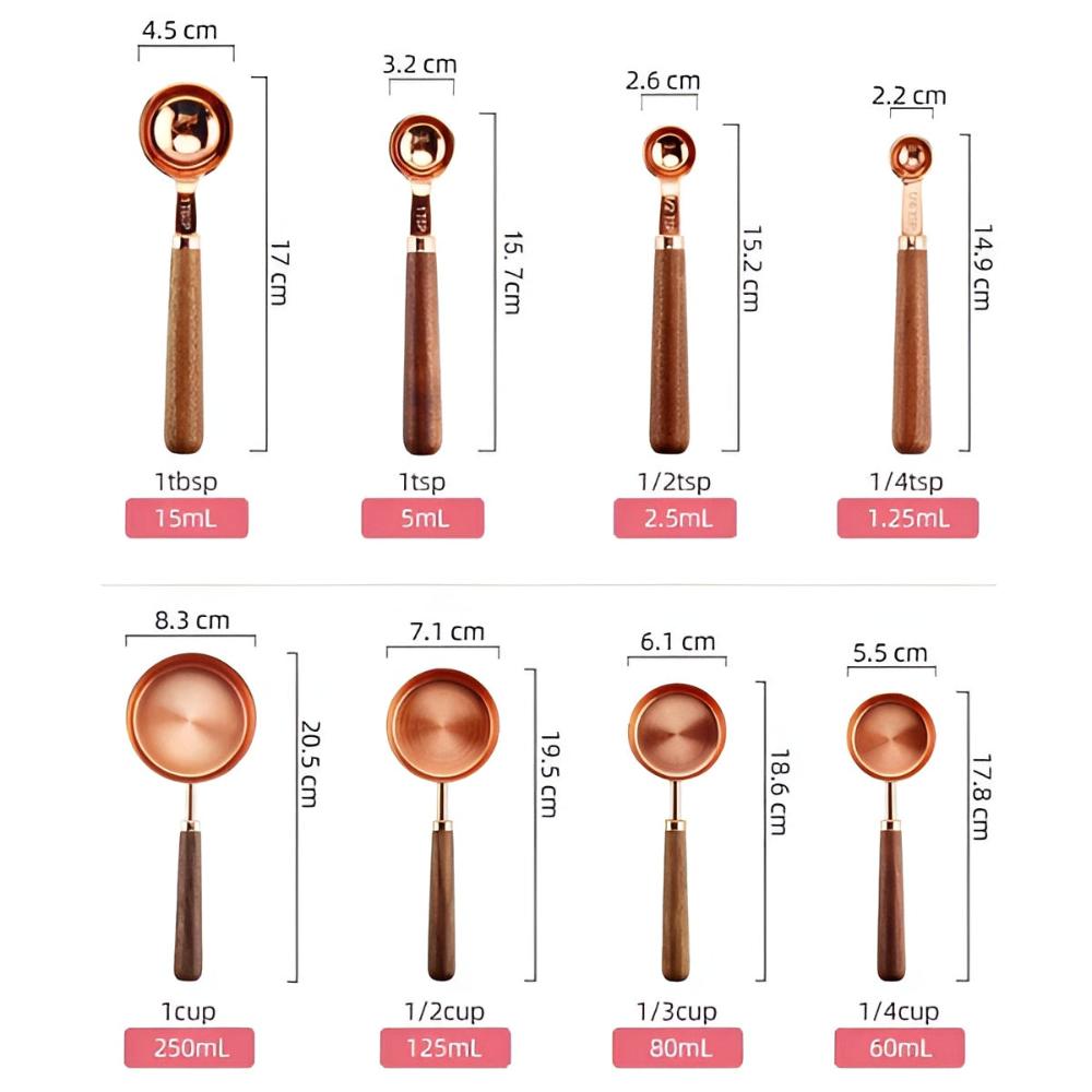 Virelle Maison - Set doseurs acier cuivré & noyer | Virelle Maison