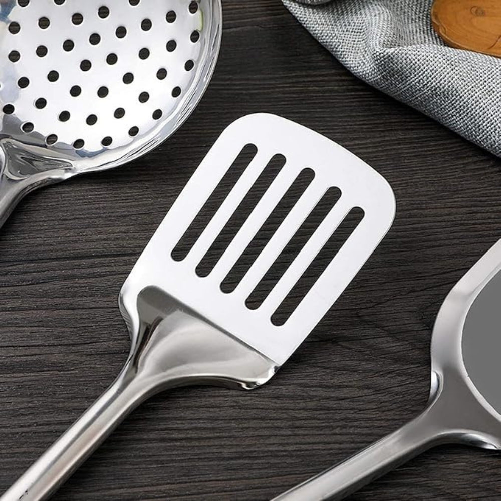 Virelle Maison - Set d’ustensiles de cuisine en acier inoxydable, finition brossée | Virelle Maison