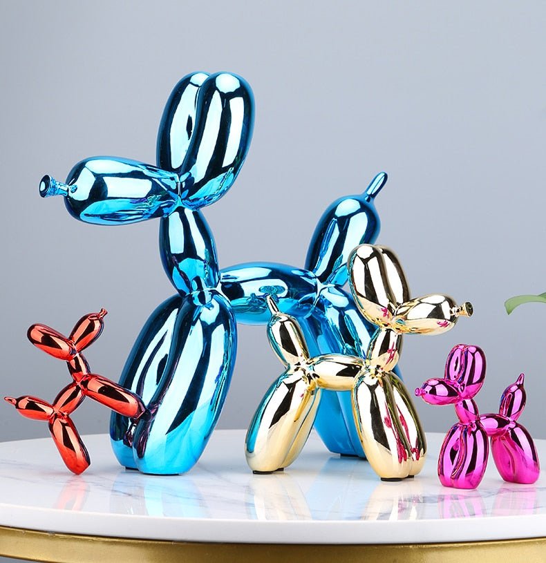 Virelle Maison - Statue décorative chien ballon en résine brillante | Virelle Maison