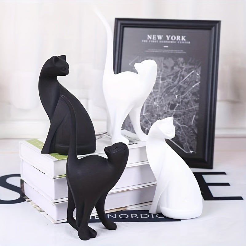 Virelle Maison - Statue décorative de chat en résine – Finition mate minimaliste | Virelle Maison