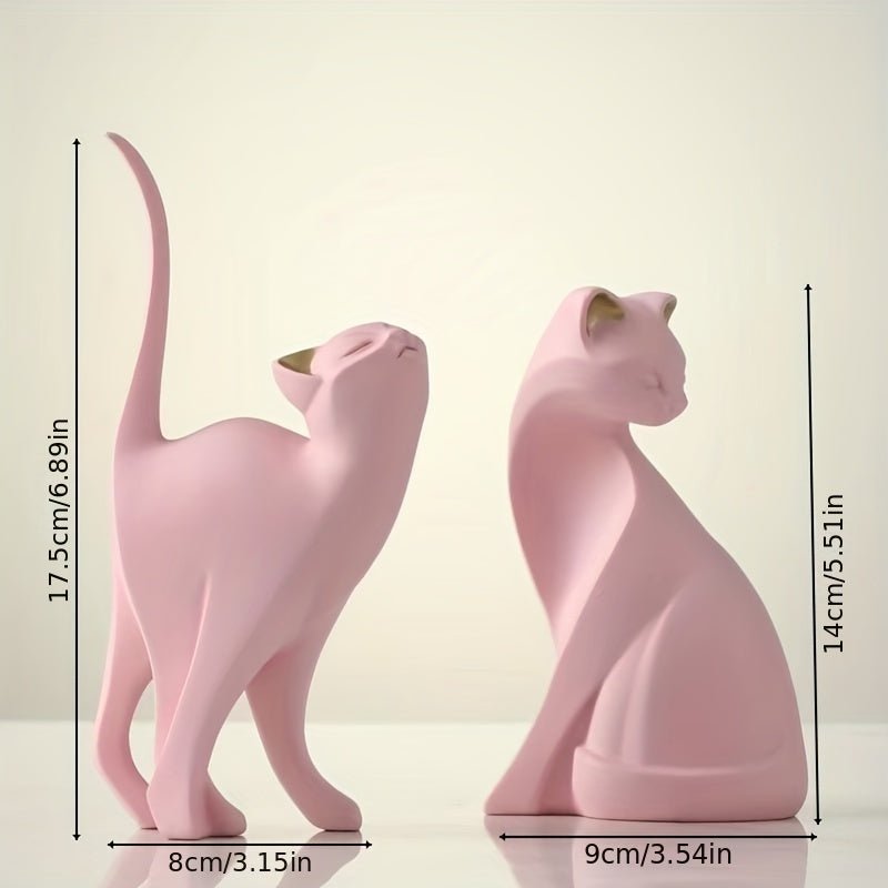 Virelle Maison - Statue décorative de chat en résine – Finition mate minimaliste | Virelle Maison