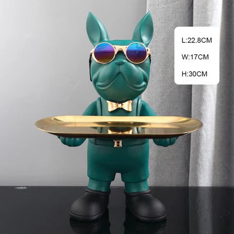 Virelle Maison - Statue décorative en résine noire de bouledogue français | Virelle Maison