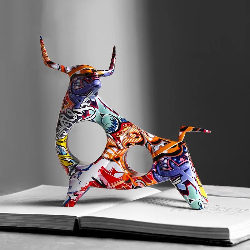 Virelle Maison - Statuette décorative en résine colorée façon graffiti | Virelle Maison